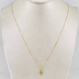 Set Venetian Chain + Emerald Heart Pendant 0.02pts / 1.3g / 15 3/4 in 18K Yellow Gold