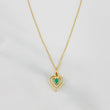 Venetian Chain Set + Palpito Heart Pendant Emerald 0.05pts / 1.5g / 15 3/4 in 18K Yellow Gold