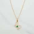 Set Cadena Veneciana + Dije Mariposa Esmeralda 0.06pts / 1.55g / 15 3/4 in Oro Amarillo 18K