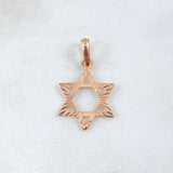 Dije Estrella De David 1.8gr / 3.3cm / Diamantada Lisa Oro Rosa 18K *