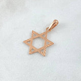 Dije Estrella De David 1.8gr / 3.3cm / Diamantada Lisa Oro Rosa 18K *