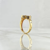 Anillo Trebol VCyA 4.05gr / T8 / 14mm Malaquita Verde Punteada Oro Amarillo Nac.Esp. 18K *