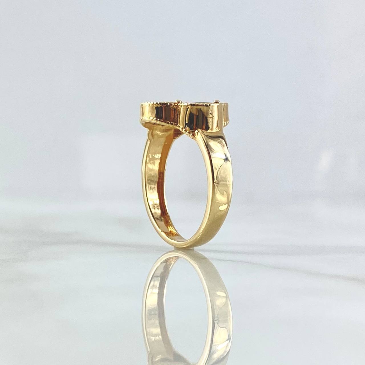 Treból Ring VCyA 3.8gr / T6 1/4 / 14.6mm Black Onyx Dotted Yellow Gold Special Nac. 18K