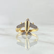 Airplane Ring 2.45gr / T8 1/4 / White Zircons 18K Yellow Gold *