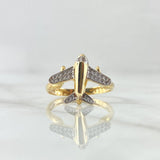Airplane Ring 2.45gr / T8 1/4 / White Zircons 18K Yellow Gold *