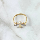 Airplane Ring 2.45gr / T8 1/4 / White Zircons 18K Yellow Gold *