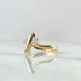 Airplane Ring 2.45gr / T8 1/4 / White Zircons 18K Yellow Gold *
