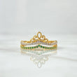 Double Base Tiara Ring 2.75gr / Size 7 / White and Green Zircons 18K Yellow Gold *