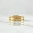 Double T Ring 5.25gr / T6 3/4 / White Zircons 18K Yellow Gold *