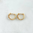 Hoop Earrings Honeycomb 2.2gr / White Zircons 18K Yellow Gold *