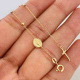 Bracelet Modulable Denario Miraculous Virgin 1.5g / 6 3/4 in - 6 1/4 in / 2mm Three Golds 18K