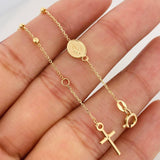 Adjustable Miraculous Virgin Rosary Bracelet 1.75g / 7 in - 6 1/4 in / 2mm 18K Yellow Gold