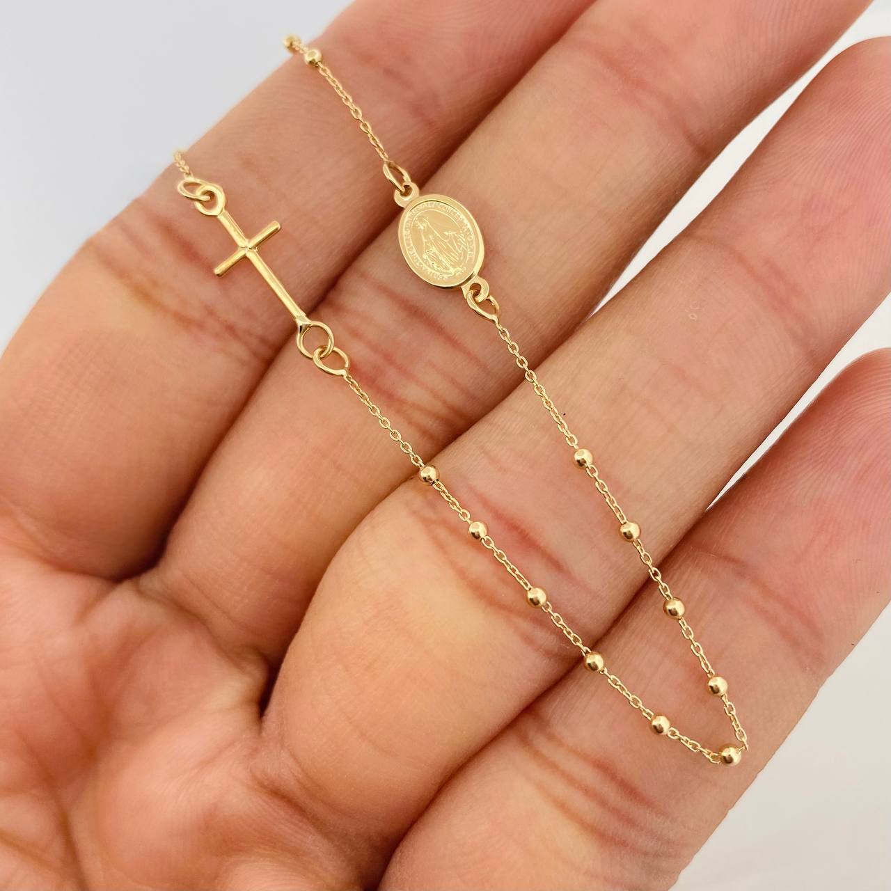 Miraculous Virgin Rosary Chain 2.25g / 18 in / 1mm 18K Yellow Gold