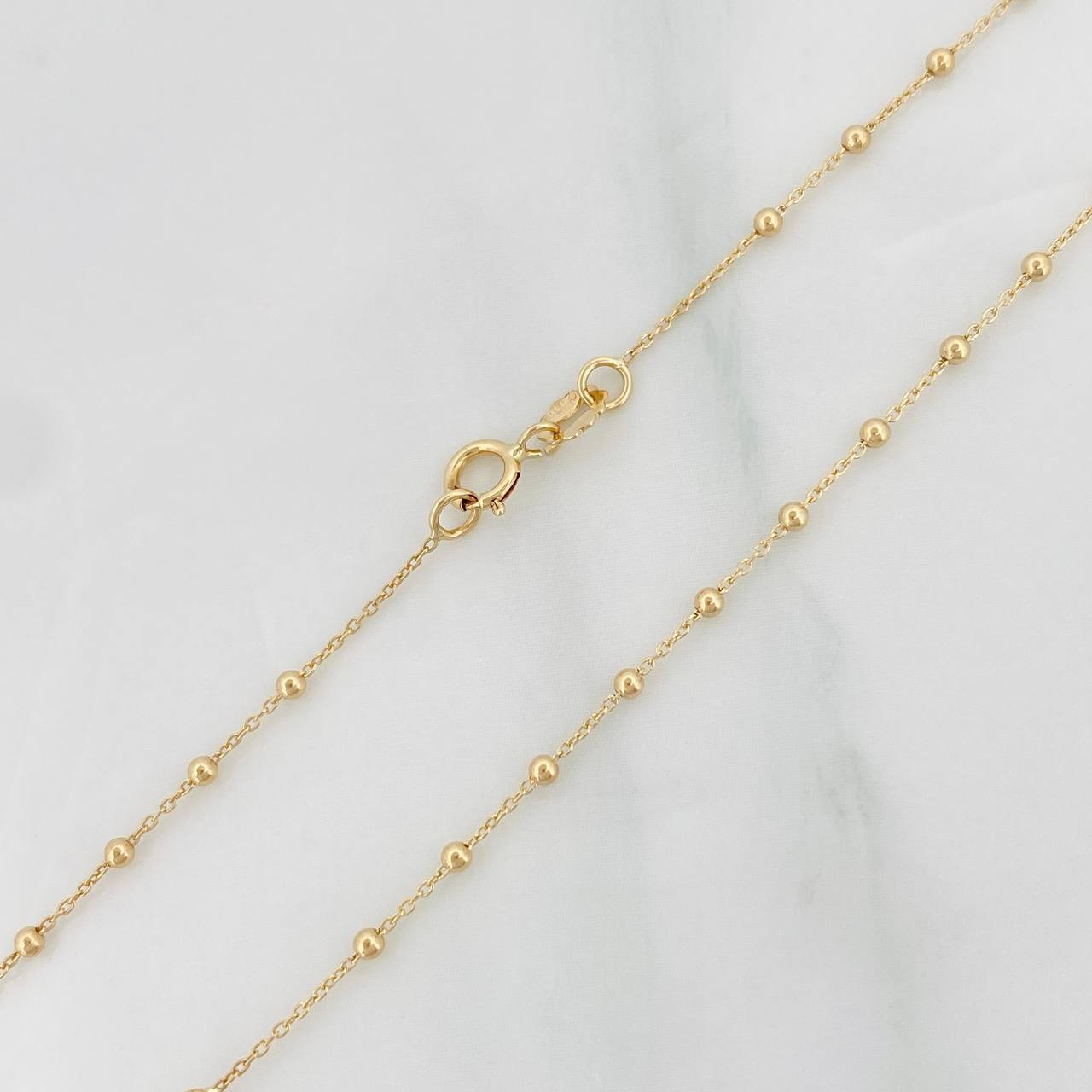 Chain Denario Miraculous Virgin Cross 2.25g / 18 in / 1.5mm Yellow Gold 18K