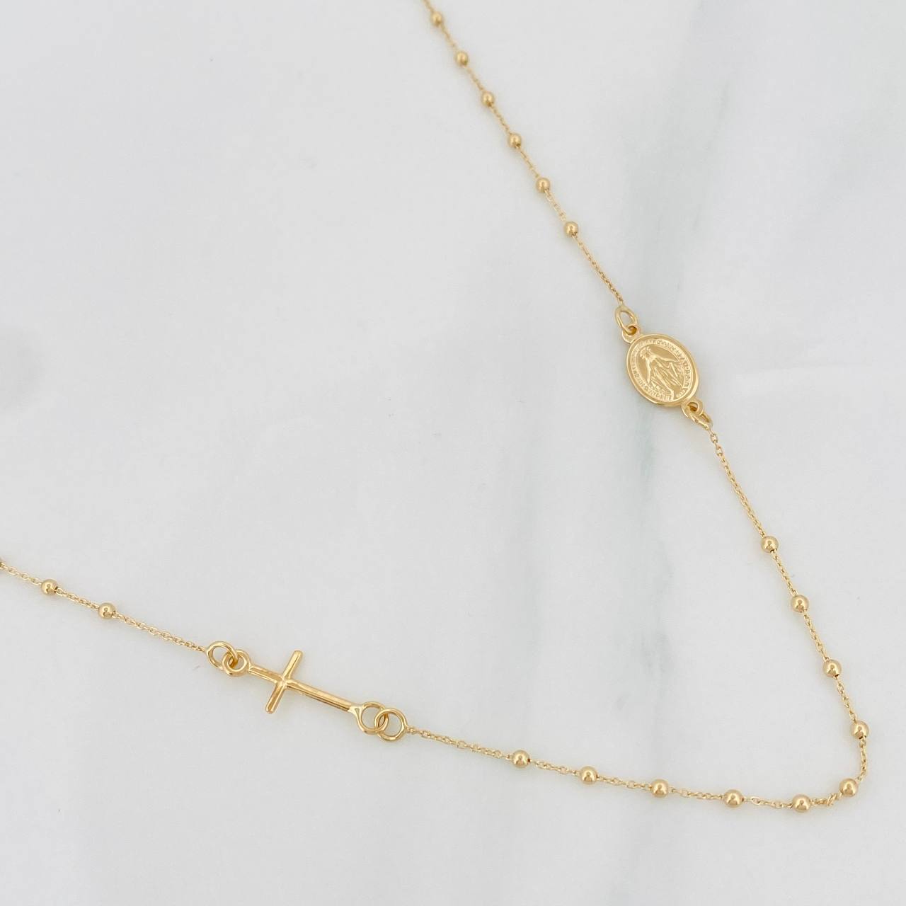 Miraculous Virgin Rosary Chain 2.25g / 18 in / 1mm 18K Yellow Gold