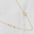 Chain Denario Miraculous Virgin Cross 2.25g / 18 in / 1.5mm Yellow Gold 18K