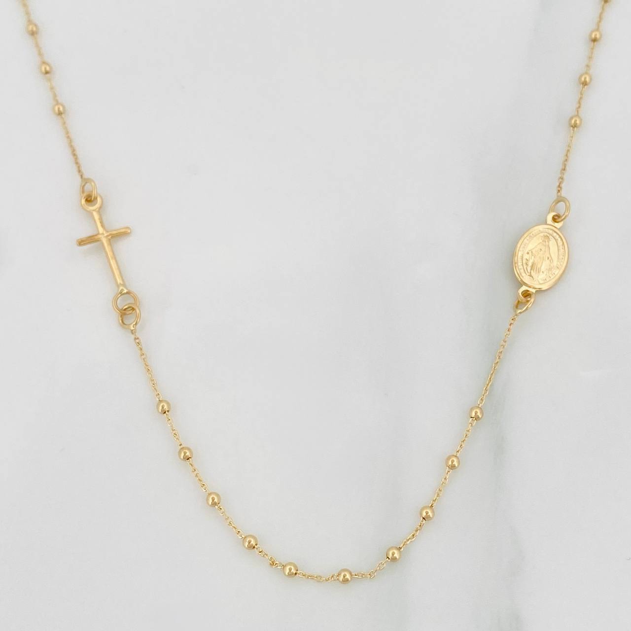 Miraculous Virgin Rosary Chain 2.25g / 18 in / 1mm 18K Yellow Gold