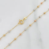 Denario Chain Miraculous Virgin Cross 2.85g / 18 in / 2.2mm Three Golds 18K