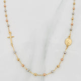 Denario Chain Miraculous Virgin Cross 2.85g / 18 in / 2.2mm Three Golds 18K