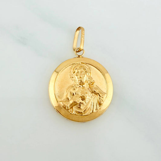 Dije Sagrado Corazon Virgen del Carmen 2.25 g / 1 1/4 in Oro Amarillo 18K