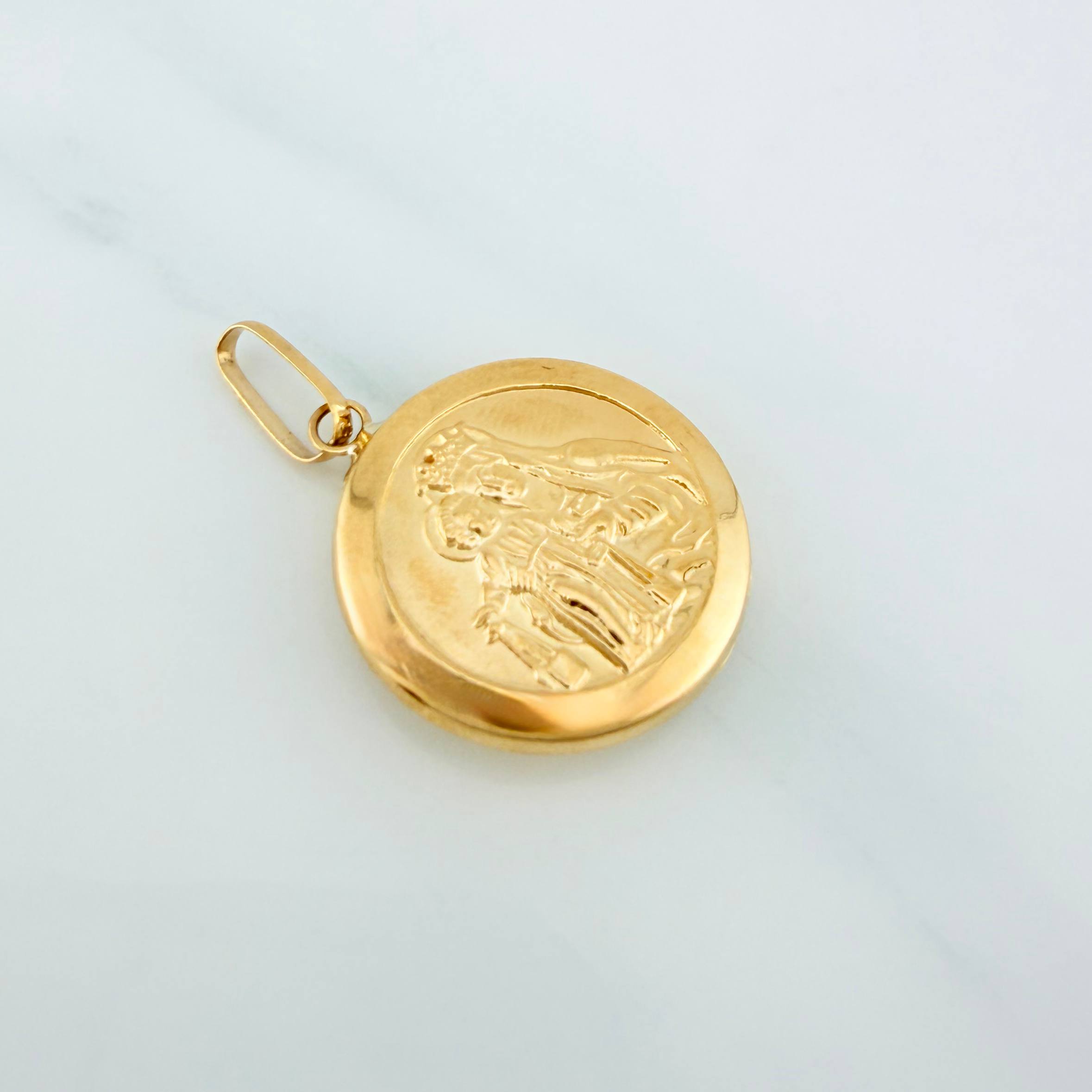 Dije Sagrado Corazon Virgen del Carmen 2.25 g / 1 1/4 in Oro Amarillo 18K