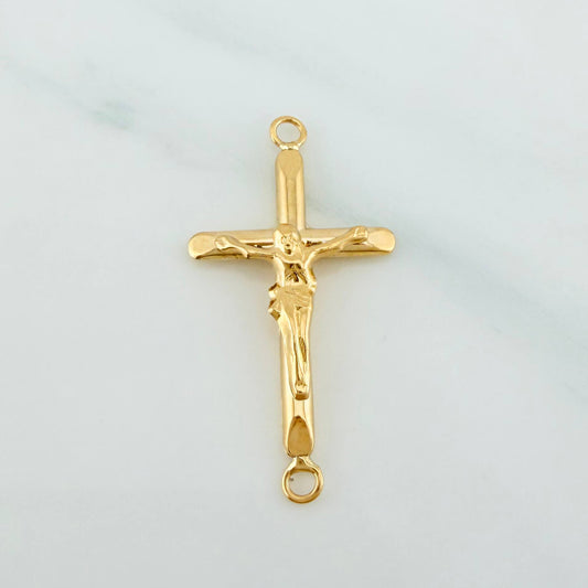 Charm Cross Christ 0.85 g / 1 1/4 in Yellow Gold 18K