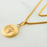 Set Cadena Franco + Dije Corona / 2,6gr / 23 1/2 in Oro Amarillo 18K