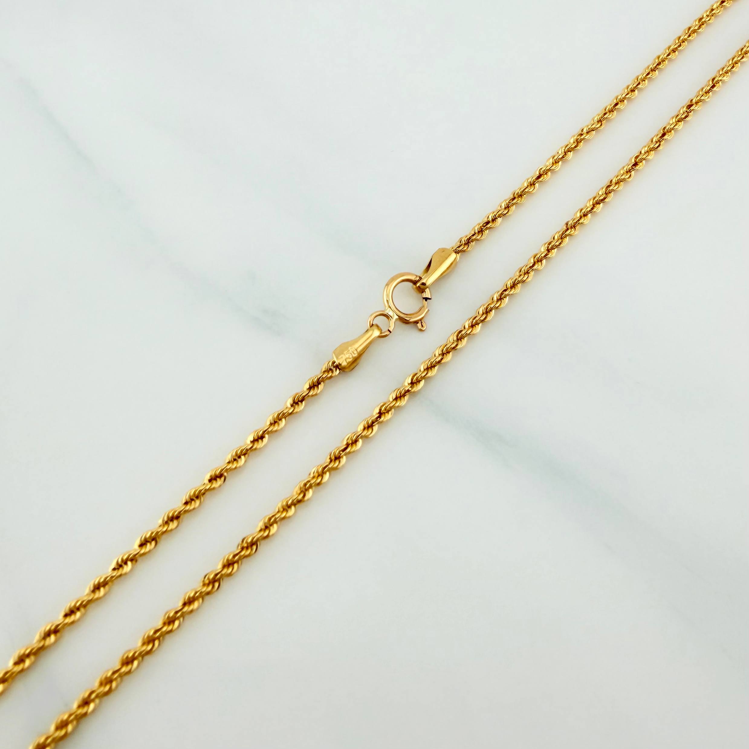 Rope Chain Set + One Dollar Pendant / 2.8gr / 23 3/4 in Yellow Gold 18K