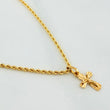 Rope Chain Set + Christ Cross Pendant / 2.75gr / 23 3/4 in 18K Yellow Gold