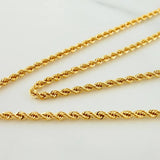 Rope Chain Set + Christ Cross Pendant / 2.85gr / 23 3/4 in 18K Yellow Gold