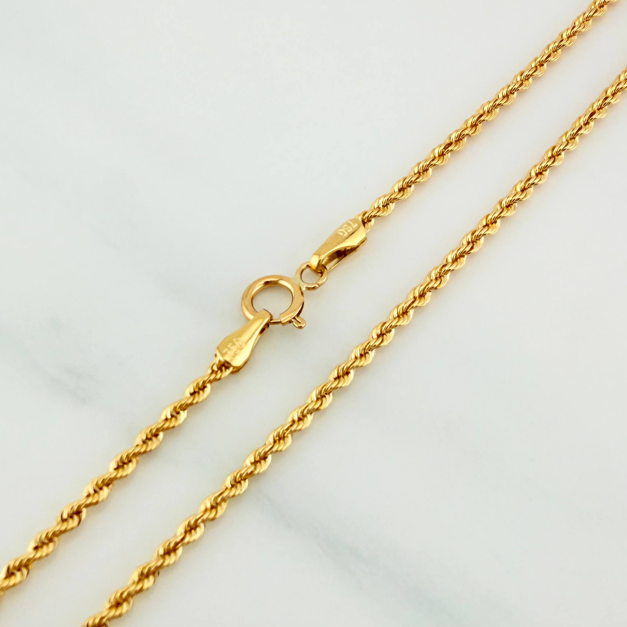 Set Cadena Lazo + Dije Cruz Diamantada / 2,65gr / 23 3/4 in Oro Amarillo 18K