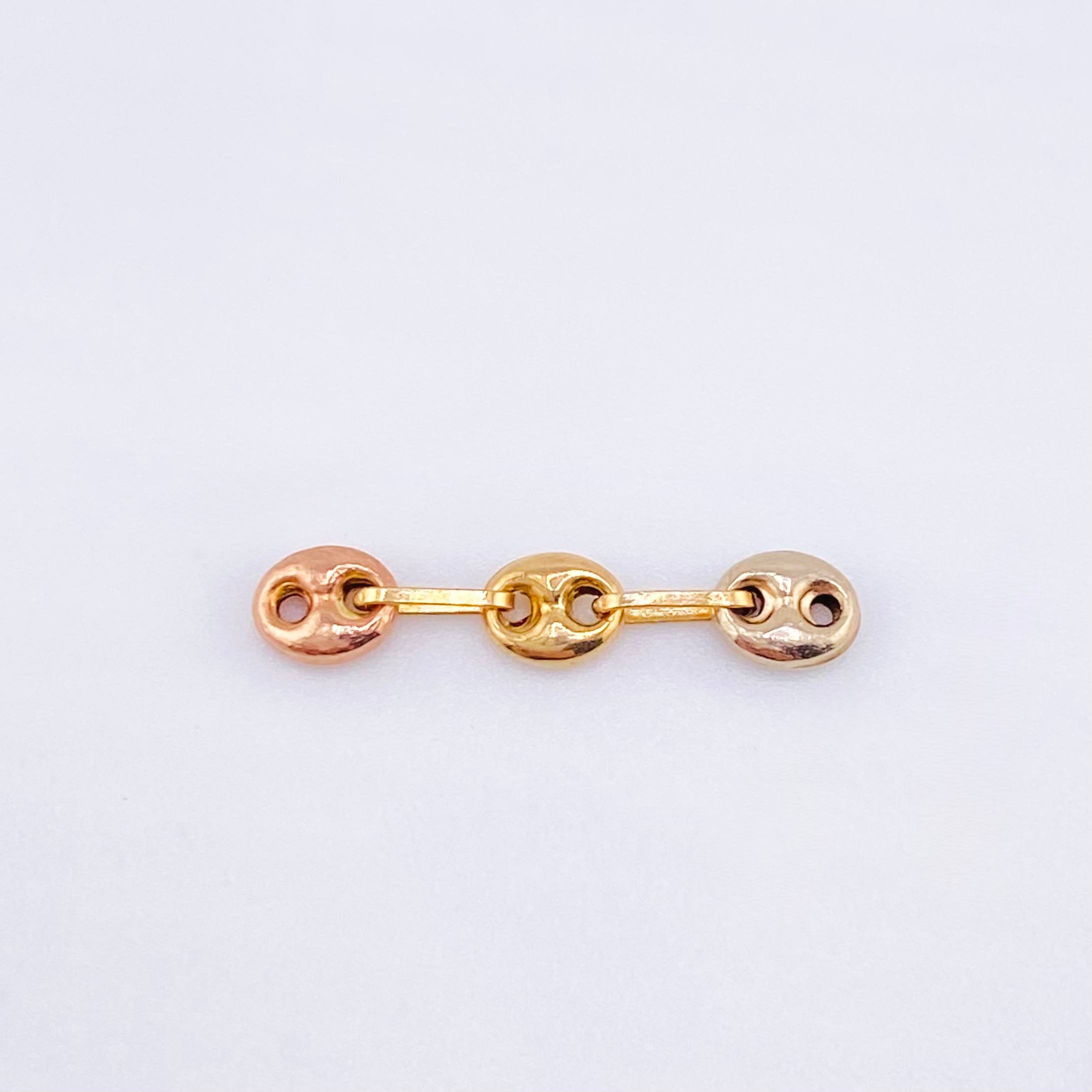 Herraje Retazo GC 3 Eslabones 0.3gr / 3/4 in / 4.2mm Tres Oros 18K