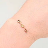 Herraje Retazo GC 3 Eslabones 0.3gr / 3/4 in / 4.2mm Tres Oros 18K