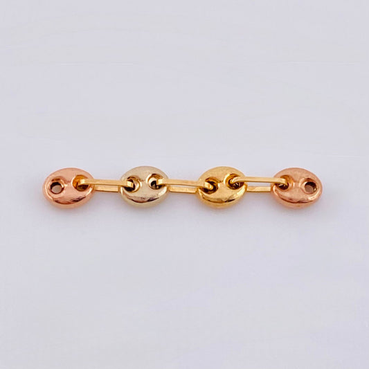 Charm Retazo GC 4 Links 0.4gr / 1 1/4 in / 4.2mm Three Golds 18K