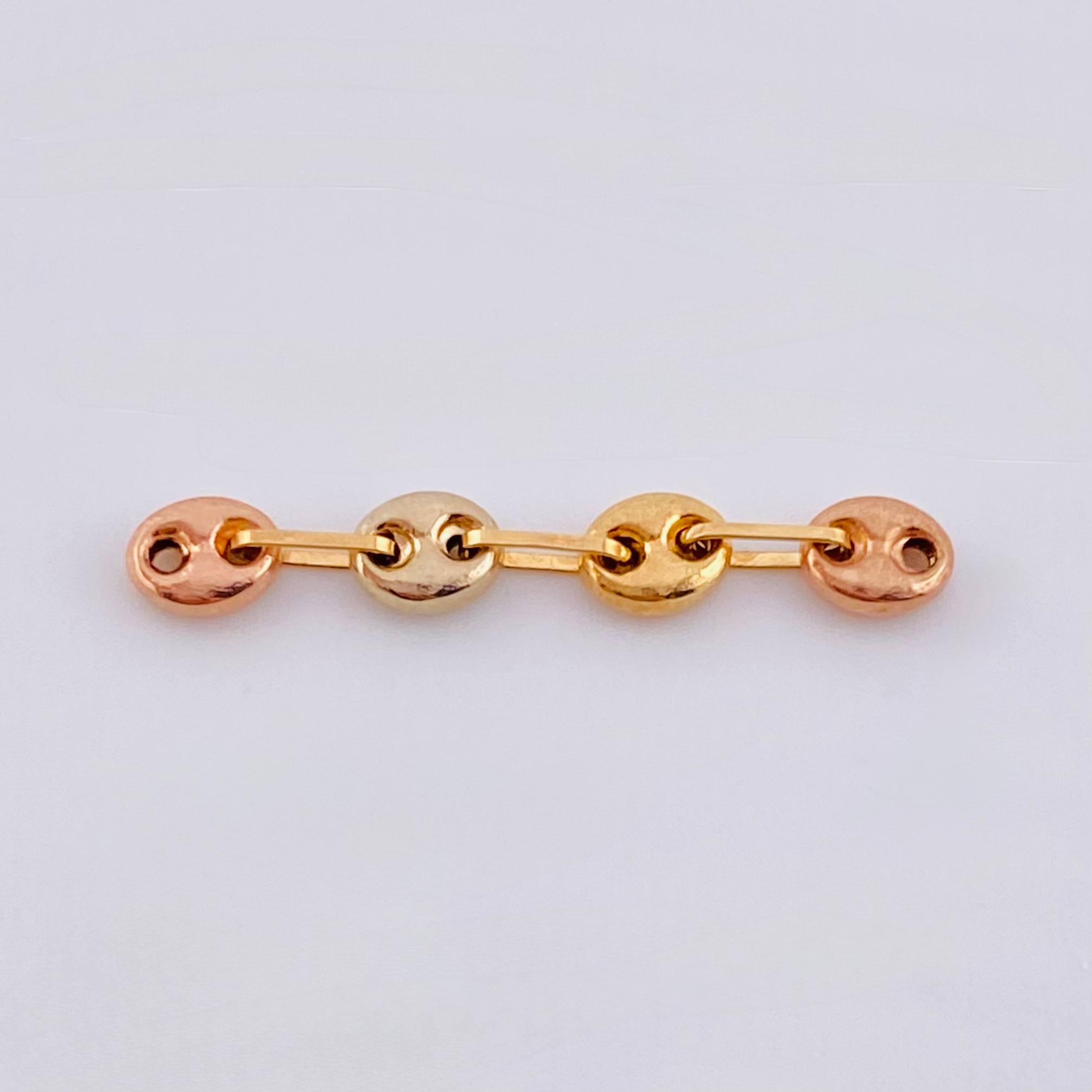 Herraje Retazo GC 4 Eslabones 0.35gr / 1 in / 4.2mm Tres Oros 18K ©