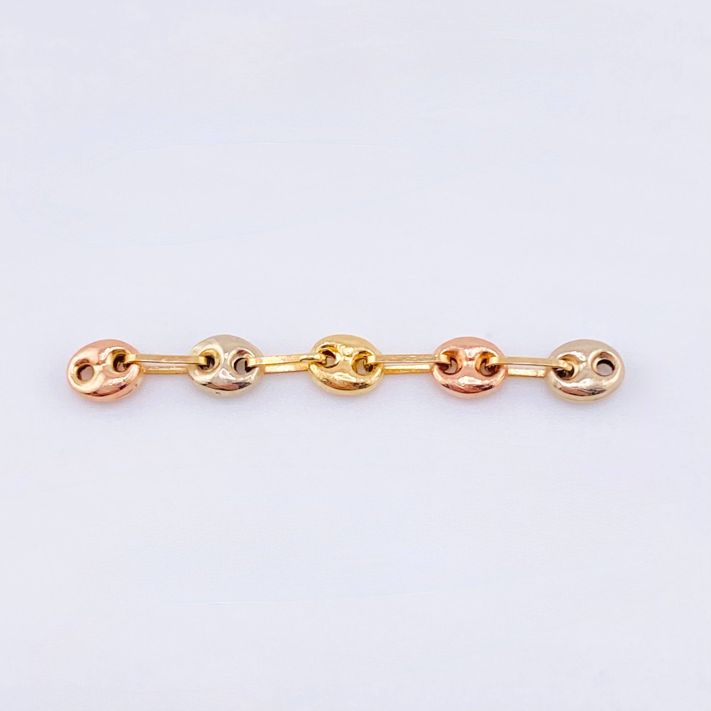 Herraje Retazo GC 5 Eslabones 0.45gr / 1 1/2 in / 4.2mm Tres Oros 18K ©