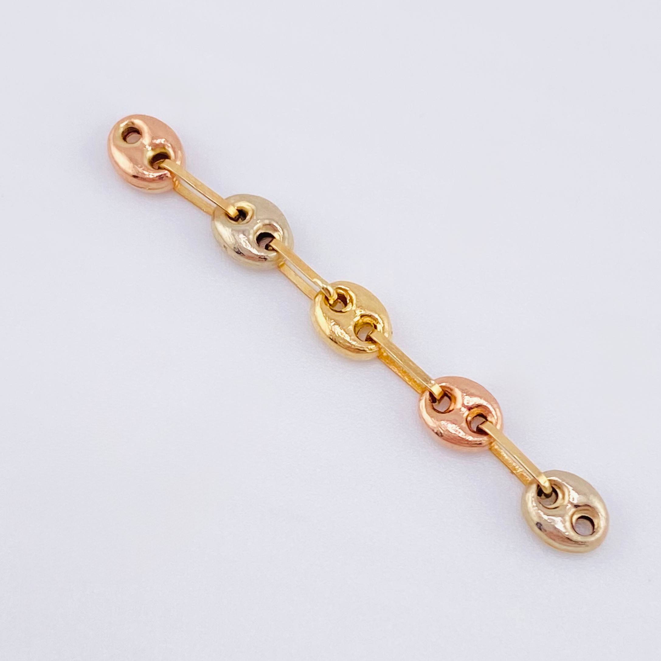 Herraje Retazo GC 5 Eslabones 0.5gr / 1 1/2 in / 4.2mm Tres Oros 18K