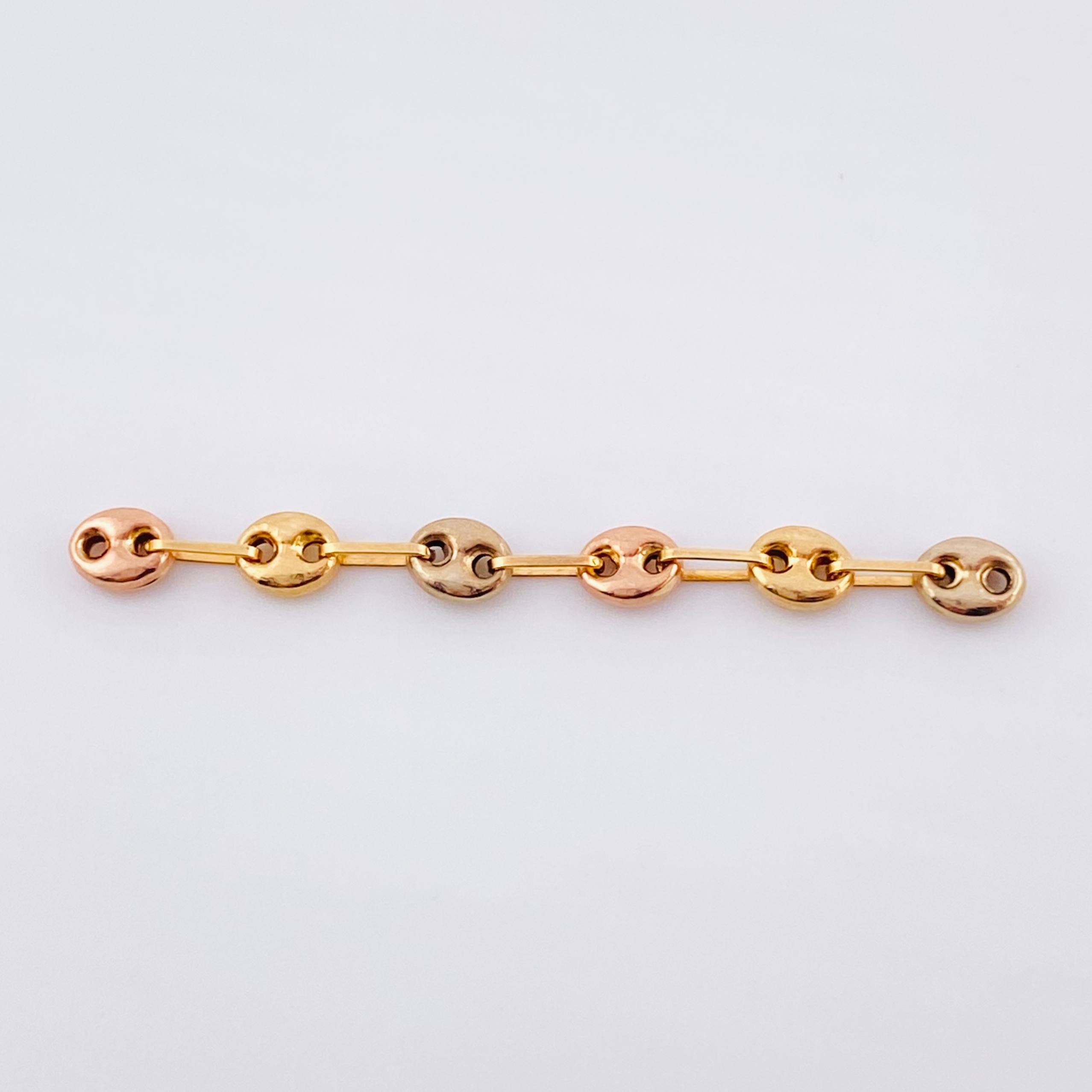 Charm Retazo GC 6 Links 0.65gr / 1 3/4 in / 4.2mm Three Golds 18K