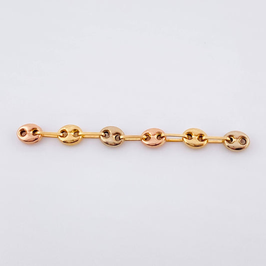 Charm Retazo GC 6 Links 0.65gr / 1 3/4 in / 4.2mm Three Golds 18K