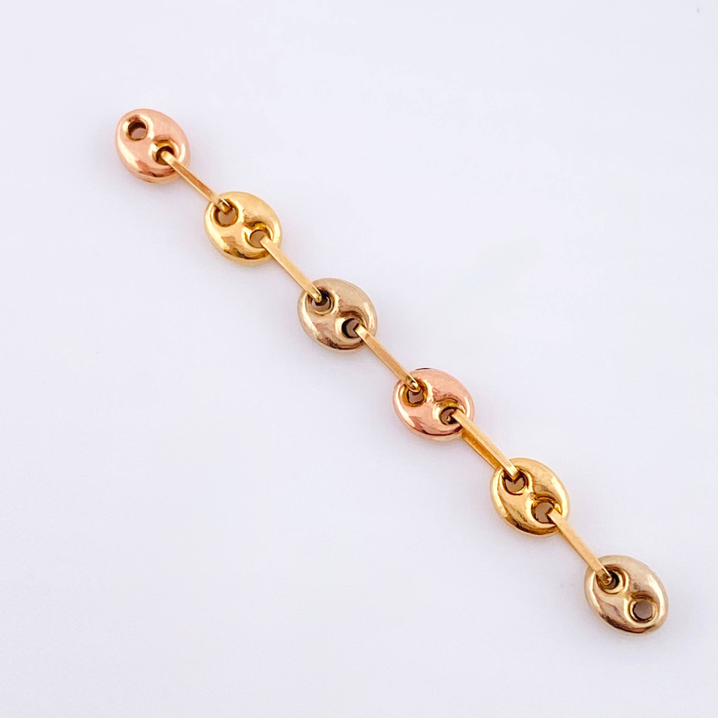 Charm Retazo GC 6 Links 0.65gr / 1 3/4 in / 4.2mm Three Golds 18K