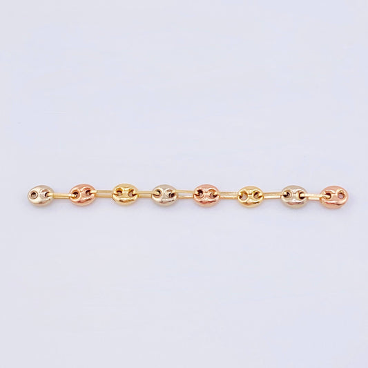 Herraje Retazo GC 8 Eslabones 0.85gr / 2 1/2 in / 4.2mm Tres Oros 18K