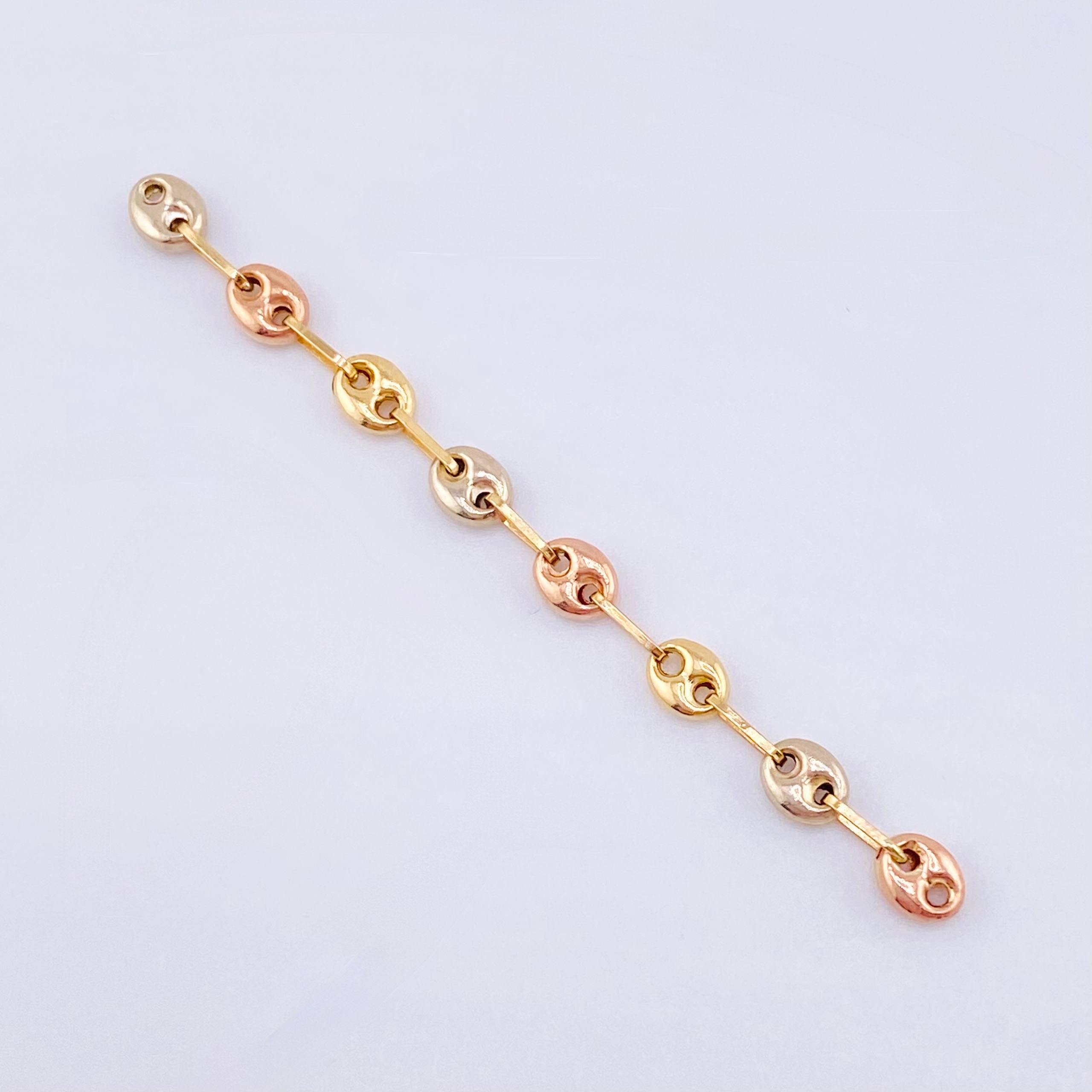 Herraje Retazo GC 8 Eslabones 0.85gr / 2 1/2 in / 4.2mm Tres Oros 18K