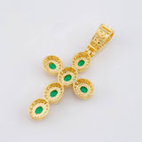 Pendant Oval Cross Dense 5.75 g / 1 3/4 in 18K Yellow Gold