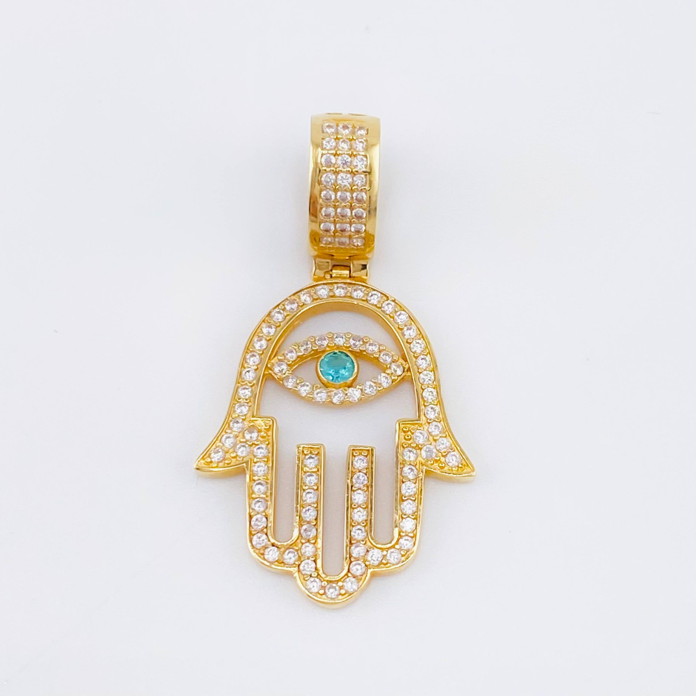 Hamsa Hand Pendant 5.05gr / 1 1/2 in / Yellow Gold 18K ©