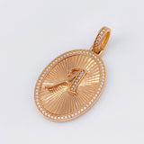 Letter A Pendant with Oval Frame 5.95gr / 1 1/2 in / Rose Gold 18K ©