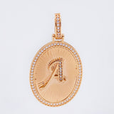 Letter A Pendant with Oval Frame 5.95gr / 1 1/2 in / Rose Gold 18K ©