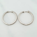 Candongas Carril 3.75 g / 3/4 in Oro Blanco 18K