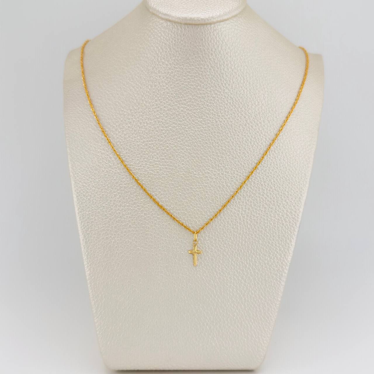 Set Cadena y Dije Lazo + Cruz 1.25gr / 19 3/4 in / 1.08mm Oro Amarillo 18K $