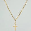 Set Cadena y Dije Figaro + Cruz 1.4gr / 19 3/4 in / 1.25mm Oro Amarillo 18K $