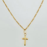 Set Cadena y Dije Figaro + Cruz 1.4gr / 19 3/4 in / 1.25mm Oro Amarillo 18K $